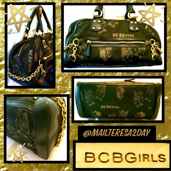 💖NWT: BCBGIRLS COUTURE BARREL BAG w/Purple Sateen - Picture 4 of 7